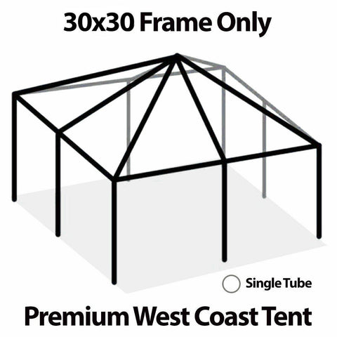 30' x 30' Replacement West Coast Tent Frame Only, Single Tube