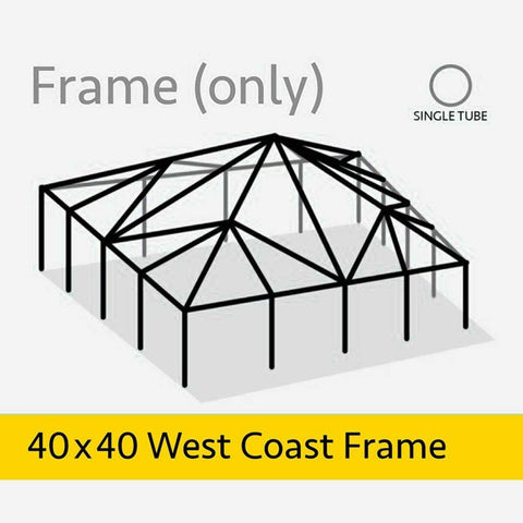 40' x 40' Replacement West Coast Tent Frame Only, Single Tube