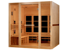 Golden Designs Monaco 6-person PureTech™ Near Zero EMF (Under 2MG) FAR Infrared Sauna (Canadian Hemlock) by Dynamic Saunas Direct