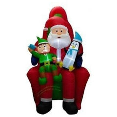 Gemmy Inflatables Christmas Inflatables 10' Air Blown Inflatable Santa w/ Penguin and Elf Scene by Gemmy Inflatable 5 1/2' Disney Jack Skellington Dressed Santa Claus by Gemmy Inflatable