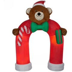 Gemmy Inflatables Christmas Inflatables 11' ANIMATED Plush Teddy Bear Archway w/ Wiggling Bow Tie by Gemmy Inflatables 4' Snowman Head Disco Light by Gemmy Inflatables SKU# GTC00111-4A