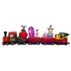Gemmy Inflatables Christmas Inflatables 21' Santa Christmas Train w/ Penguin, Snowman, Presents by Gemmy Inflatables 781880274315 GTC00052-21 21' Santa Christmas Train Penguin Snowman Presents Gemmy Inflatables