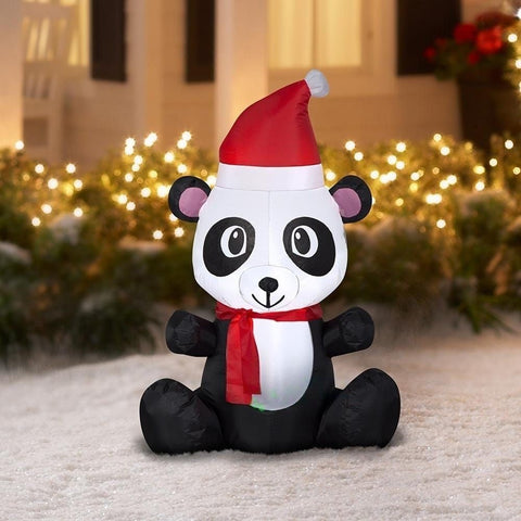 Gemmy Inflatables Christmas Inflatables 3 1/2' Chrismtas Panda w/ Santa Hat by Gemmy Inflatable 117268