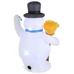 3 1/2' Christmas Frosty The Snowman Holding A Broom by Gemmy Inflatables