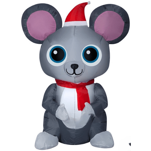 Gemmy Inflatables Christmas Inflatables 3 1/2' Christmas Mouse w/ Santa Hat and Scarf by Gemmy Inflatable 7' Animated Santa Claus Airplane Gemmy Inflatable