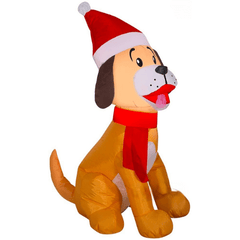 Gemmy Inflatables Christmas Inflatables 3 1/2' Gemmy Airblown Inflatable Dog Sitting Wearing Santa Hat & Scarf by Gemmy Inflatable 114549 3 1/2'  Dog Sitting Wearing Santa Hat & Scarf by Gemmy Inflatable