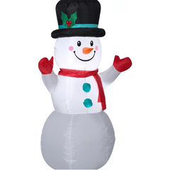 Gemmy Inflatables Christmas Inflatables 3 1/2' Gemmy Airblown Inflatable Snowman w/ Top Hat, Red Scarf & Red Mittens by Gemmy Inflatable 115302 3 1/2'Inflatable Snowman Top Hat, Red Scarf & Mittens Gemmy Inflatable