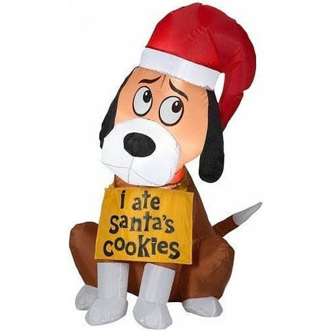 Gemmy Inflatables Christmas Inflatables 3.5' Christmas Dog w/ "I Ate Santa's Cookies" Sign by Gemmy Inflatables 781880274421 118587 3.5' Christmas Dog "I Ate Santa's Cookies" Sign by Gemmy Inflatables