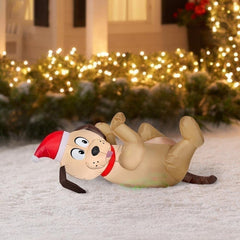 3.5' Christmas Playful Belly Rub Puppy by Gemmy Inflatables