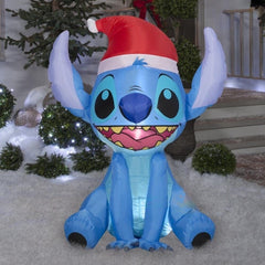 4.5' Disney's Stitch w/ Santa Hat by Gemmy Inflatables