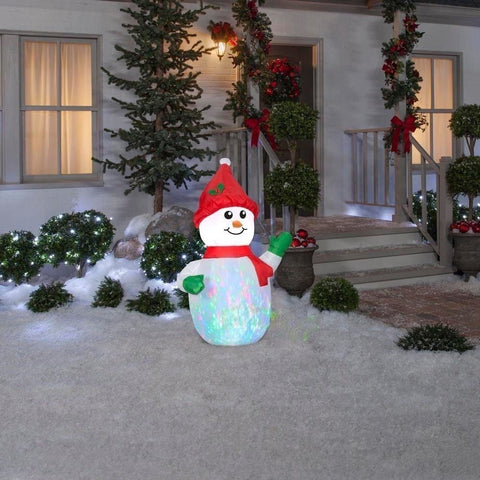 Gemmy Inflatables Christmas Inflatables 4' Kaleidoscope Snowman w/ Snow Hat by Gemmy Inflatables 880286