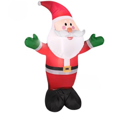 Gemmy Inflatables Christmas Inflatables 4' Santa Wearing Green Mittens by Gemmy Inflatables 3 1/2' Christmas Penguin Santa Hat and Ornament by Gemmy Inflatables