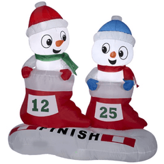 Gemmy Inflatables Christmas Inflatables 4' Snowman in Stockings Race Scene by Gemmy Inflatables 088677089634 39908 4' Snowman in Stockings Race Scene by Gemmy Inflatables SKU# 39908