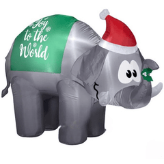 Gemmy Inflatables Christmas Inflatables 5 1/2' Gemmy Airblown Inflatable Christmas "Joy To The World" Elephant by Gemmy Inflatables 781880213239 119198 - 3723717 5 1/2'  Christmas "Joy To The World" Elephant by Gemmy Inflatables