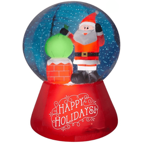 Gemmy Inflatables Christmas Inflatables 5 1/2' Projection SNOWFLURRY Santa Claus On Rooftop Snow Globe by Gemmy Inflatable 114690 5 1/2' Projection SNOWFLURRY Santa Claus On Rooftop Snow Globe