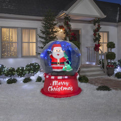5.5' Animated Christmas Santa Spinning Snow Globe by Gemmy Inflatables