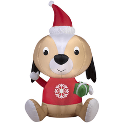 Gemmy Inflatables Christmas Inflatables 5' Big Head Christmas Dog Holding Present by Gemmy Inflatables 84524 5' Big Head Christmas Dog Holding Present by Gemmy Inflatables SKU# 84524