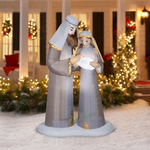 Gemmy Inflatables Christmas Inflatables 6 1/2' Mary, Joseph, and Baby Jesus Nativity by Gemmy Inflatable 110192