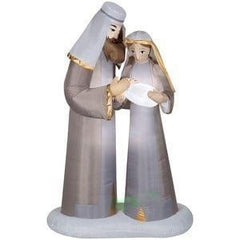 Gemmy Inflatables Christmas Inflatables 6 1/2' Mary, Joseph, and Baby Jesus Nativity by Gemmy Inflatable 6 1/2' Gemmy Christmas Snowy Stary Night Nativity Scene Donkey & Sheep