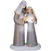 Image of Gemmy Inflatables Christmas Inflatables 6 1/2' Mary, Joseph, and Baby Jesus Nativity by Gemmy Inflatable 6 1/2' Gemmy Christmas Snowy Stary Night Nativity Scene Donkey & Sheep