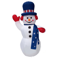 Gemmy Inflatables Christmas Inflatables 6' Air Blown Patriotic Snowman by Gemmy Inflatable Y726L 6' Air Blown Patriotic Snowman by Gemmy Inflatable SKU# Y726L