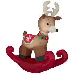 Gemmy Inflatables Christmas Inflatables 6' Christmas Rocking Reindeer by Gemmy Inflatables 39824 6' Christmas Rocking Reindeer by Gemmy Inflatables SKU# 39824