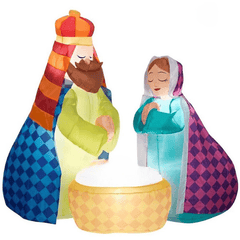 Gemmy Inflatables Christmas Inflatables 6' Gemmy Airblown Inflatable Harlequin Christmas Nativity Scene by Gemmy Inflatables 781880212416 119208 - 3723712 6'  Inflatable Harlequin Christmas Nativity Scene by Gemmy Inflatables