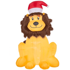 Gemmy Inflatables Christmas Inflatables 6' Mixed Media Furry Lion wearing Santa Hat by Gemmy Inflatables 086786365526 36552 6' Mixed Media Furry Lion wearing Santa Hat by Gemmy Inflatables SKU# 36552