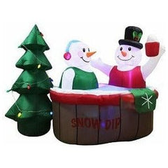 Gemmy Inflatables Christmas Inflatables 7' Christmas Kaleidoscope Snowman Couple in Hot Tub by Gemmy Inflatables 781880274353 GTC00880-7 7' Christmas Kaleidoscope Snowman Couple in Hot Tub Gemmy Inflatables