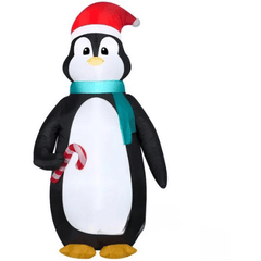 Gemmy Inflatables Christmas Inflatables 7' Gemmy Airblown Inflatable Christmas Penguin Wearing Santa Hat Holding Candy Cane by Gemmy Inflatables 781880213017 119227 - 3723725 7'  Penguin Wearing Santa Hat Holding Candy Cane by Gemmy Inflatables