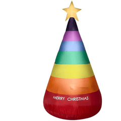 Gemmy Inflatables Christmas Inflatables 7' Gemmy Airblown Inflatable Rainbow Christmas Cone Tree by Gemmy Inflatable 114673 7' Airblown Inflatable Rainbow Christmas Cone Tree by Gemmy Inflatable