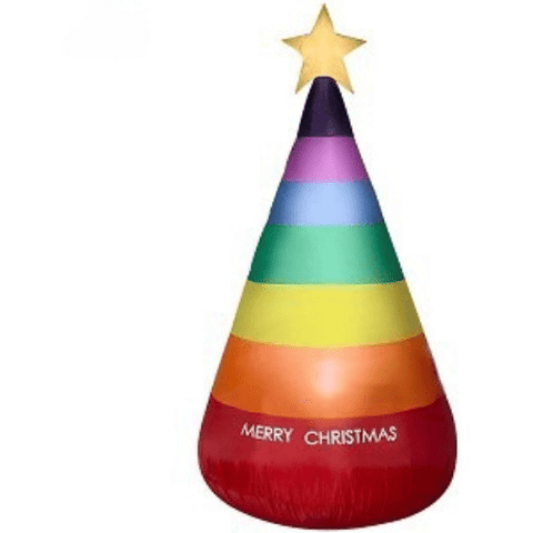 Gemmy Inflatables Christmas Inflatables 7' Rainbow Christmas Cone Tree by Gemmy Inflatables