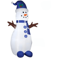 Gemmy Inflatables Christmas Inflatables 7' Tall Skinny Snowman Stick Arms by Gemmy Inflatables 7' Snowman Green Mittens and Red Scarf w/ Top Hat by Gemmy Inflatables