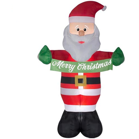 Gemmy Inflatables Christmas Inflatables 8' Animated Santa Claus Holding Merry Christmas Banner by Gemmy Inflatables by Gemmy Inflatables 086786149867 85462 8' Animated Santa Claus Holding Merry Christmas Banner by Gemmy Inflatables by Gemmy Inflatables SKU# 85462