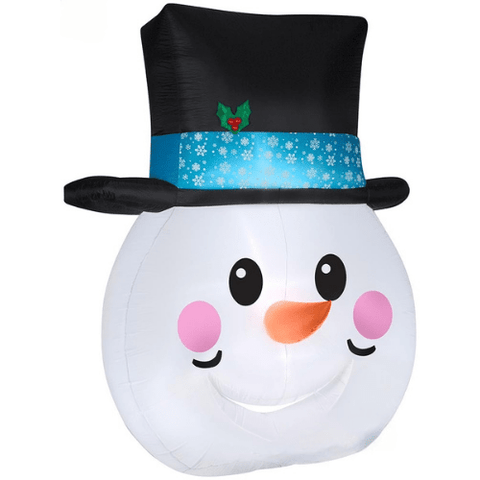 Gemmy Inflatables Christmas Inflatables 8' Flat Snowman Head w/ Top Hat by Gemmy Inflatable 118680