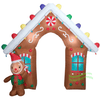 Image of Gemmy Inflatables Christmas Inflatables 9' Gemmy Airblown Inflatable Christmas Gingerbread Man Archway by Gemmy Inflatable 781880201342 880899 9' Gemmy Airblown Inflatable Christmas Gingerbread Man Archway