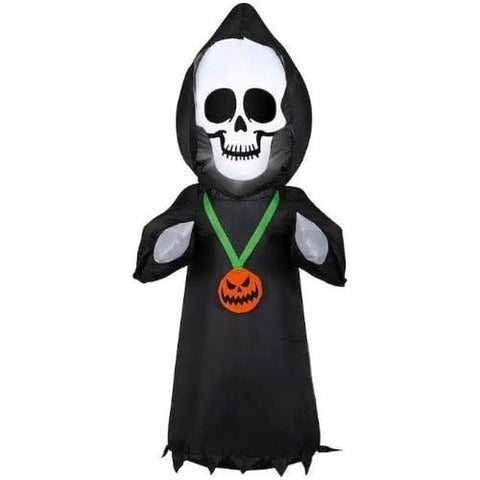Gemmy Inflatables Halloween Inflatables 3 1/2' Halloween Skull Reaper w/ Pumpkin Necklace by Gemmy Inflatable 220414 - 1038563