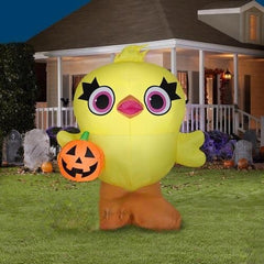 4 1/2' Toy Story 4 Ducky Holding Pumpkin by Gemmy Inflatables