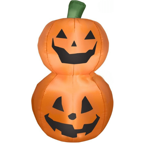 Gemmy Inflatables Halloween Inflatables 4' Halloween Pumpkin Duo Stack by Gemmy Inflatable 7' Pumpkin Reaper Riding Giant Wolf by Gemmy Inflatable SKU# INF-520547-52054
