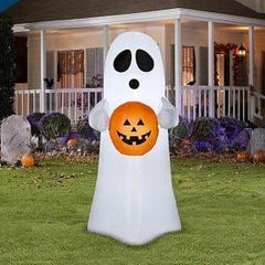 4' Halloween Spooky Ghost w/ Pumpkin by Gemmy Inflatables