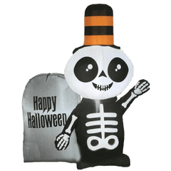 Gemmy Inflatables Halloween Inflatables 4' Skeleton w/ Happy Halloween Tombstone by Gemmy Inflatable 224140-1221615 4' Skeleton w/ Happy Halloween Tombstone by Gemmy Inflatable SKU# 224140-1221615