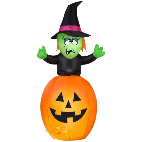 Gemmy Inflatables Halloween Inflatables 5 1/2' Witch in Pumpkin by Gemmy Inflatable 70995