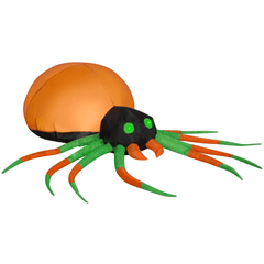 Gemmy Inflatables Halloween Inflatables 5' Black, Orange, & Green Spider With Green L.E.D Eyes by Gemmy Inflatables 223292 5' Black, Orange, & Green Spider With Green L.E.D Eyes by Gemmy Inflatables SKU# 223292