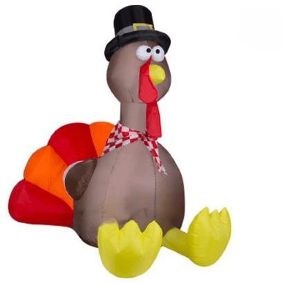 Gemmy Inflatables Halloween Inflatables 6' Gemmy Airblown Inflatable Thanksgiving Turkey Sitting Wearing A Pilgrim Hat by Gemmy Inflatable 781880208297 73190 6' Airblown Inflatable Thanksgiving Turkey Sitting Wearing Pilgrim Hat