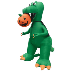 Gemmy Inflatables Halloween Inflatables 7' T-Rex Biting Pumpkin Jack-O-Lantern by Gemmy Inflatables Y2228 7' T-Rex Biting Pumpkin Jack-O-Lantern by Gemmy Inflatables SKU# Y2228