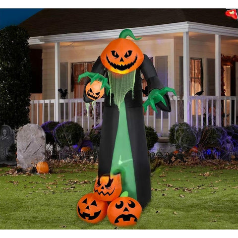 Gemmy Inflatables Halloween Inflatables 8' Inflatable Kaleidoscope Animated Pumpkin Reaper w/ Pumpkins by Gemmy Inflatables 781880270706 289989 - 229132 8' Inflatable Kaleidoscope Pumpkin Reaper Pumpkins Gemmy Inflatables