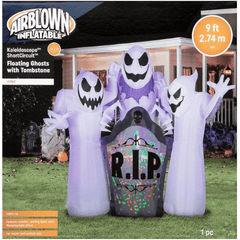 Gemmy Inflatables Halloween Inflatables 9' Animated Kaleidoscope Short Circuit 3 Ghosts Tombstone Scene by Gemmy Inflatable 781880201595 244508 9' Kaleidoscope Short Circuit 3 Ghosts Tombstone by Gemmy Inflatable