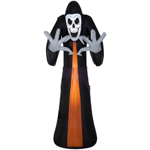 Gemmy Inflatables Halloween Inflatables 9' Skeleton Reaper w/ Big Hands by Gemmy Inflatable 3' Minions: Rise of Gru One Eyed Minion Dressed As Dracula With Both Hands Up by Gemmy Inflatable SKU# 72749