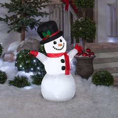 3 1/2' Snowman w/ Red Mittens by Gemmy Inflatables