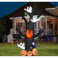 10' Animated Kaleidoscope Haunted Tree w/ Ghosts, Spiders, Pumpkins by Gemmy Inflatables